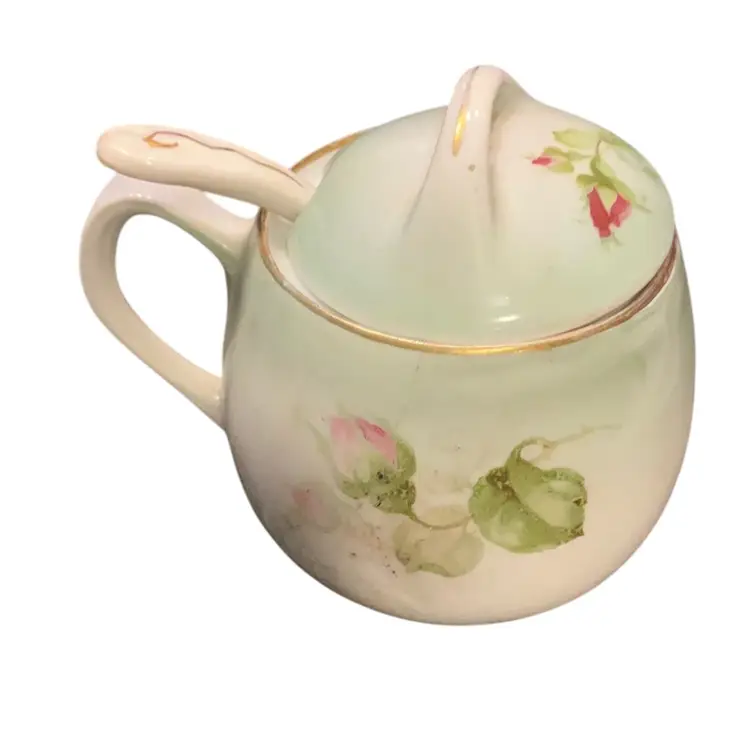 Sugar Bowl With Rose Design