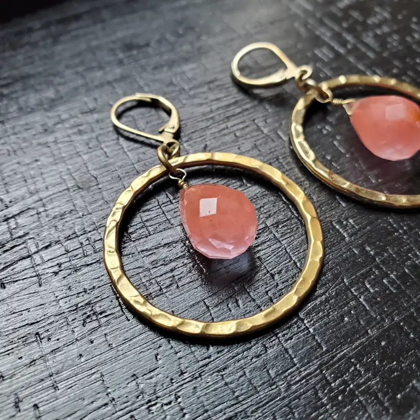 Rose Quartz Pierced Earrings