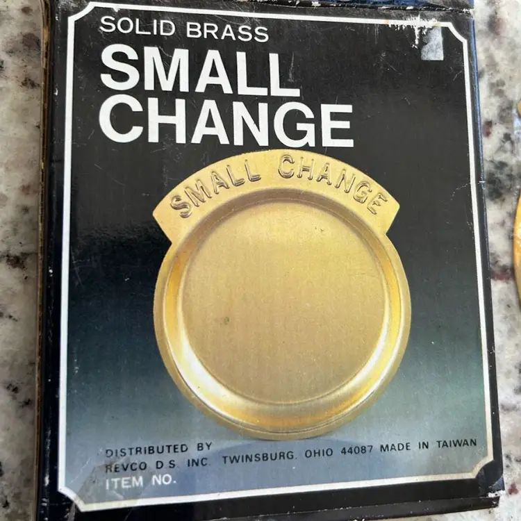 Vintage Solid Brass Small Change Dish Key Holder Trinket Dish Coin Bowl