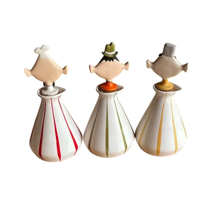 Vintage 1959 Holt Howard French, Italian & Russian Salad Dressing Cruet Set - With Original Stickers