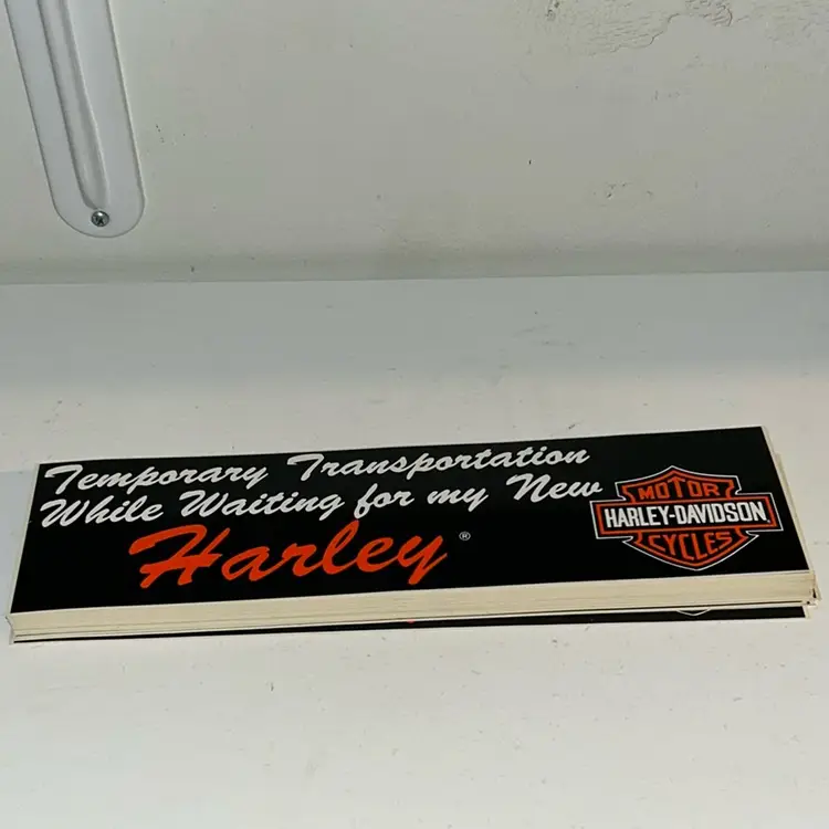 Lot Of 40 Motorcycles Harley Davidson Bumper Stickers, Temporary Transportation While Waiting For My New Harley