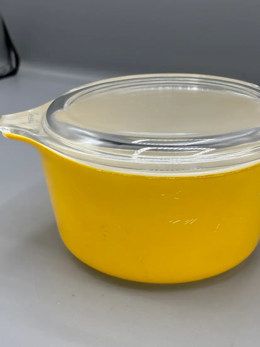 Vintage Pyrex primary yellow bowl