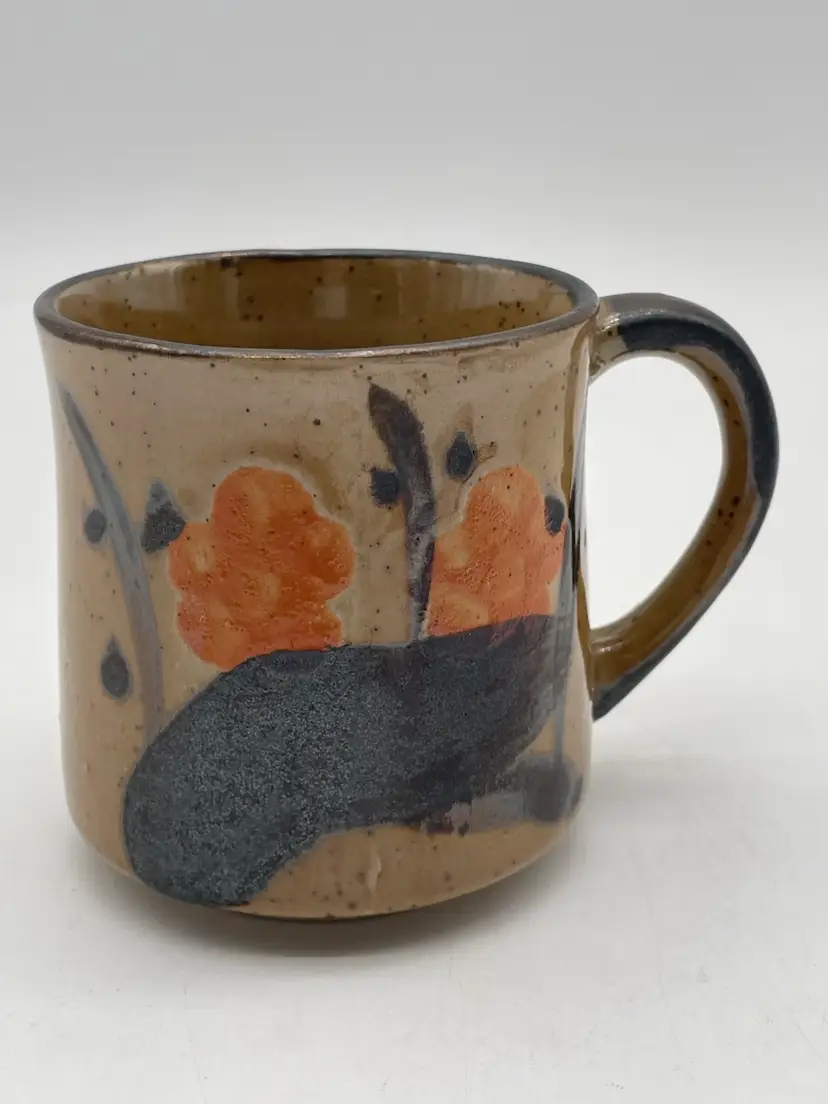 Vintage Speckled Stoneware Coffee Mug