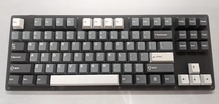 Womier K87 TKL Stacked Acrylic Grey "Glowing" keyboard