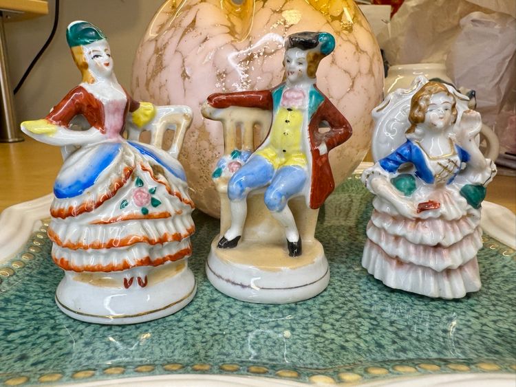 Mini set of vintage porcelain figurines, likely from the mid-20th century, made in Japan