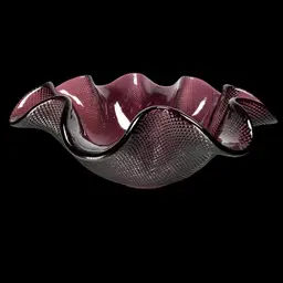 8-3/4” Amethyst Purple Colony Ruffled Waffle Weave Serving / Popcorn Bowl. Great Pattern!