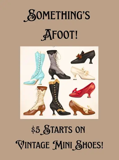 Vintage Porcelain, Metal And Glass Shoes And Boot Planters And Shot Glasses 