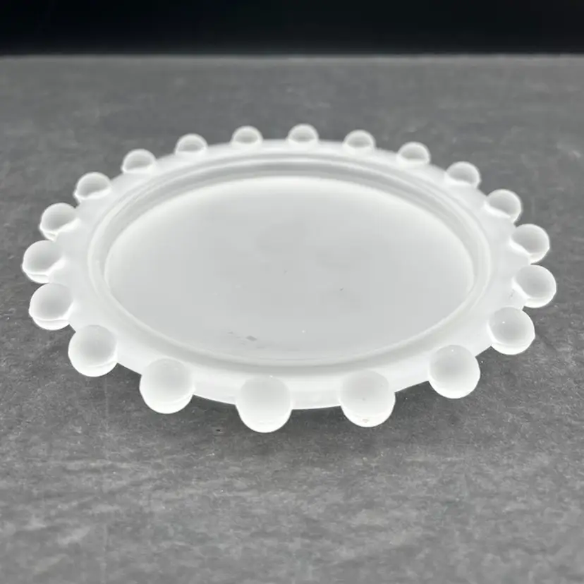 #534B Vintage Bubble/Dot Frosted Glass Pillar Candle Holder