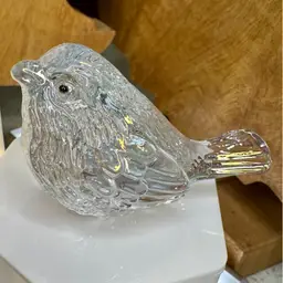 One Mini Clear Crystal Bird Figurine - 3'' inches