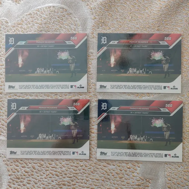 Lot of 4 Parker Meadows 2024 Topps Now Card 566. Detroit Tigers. (E)