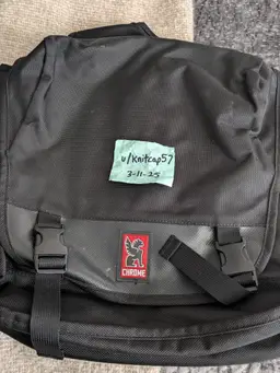 Chrome Backpack w/ seatbelt buckle style strap