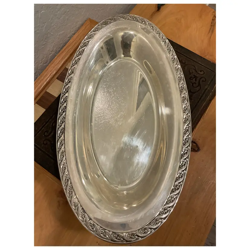 🎉Wm Rogers Silver Plate Oval Serving Tray