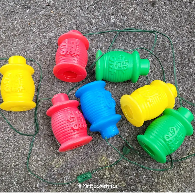 Vtg Blow mold Chinese latern patio rv camber string lights
