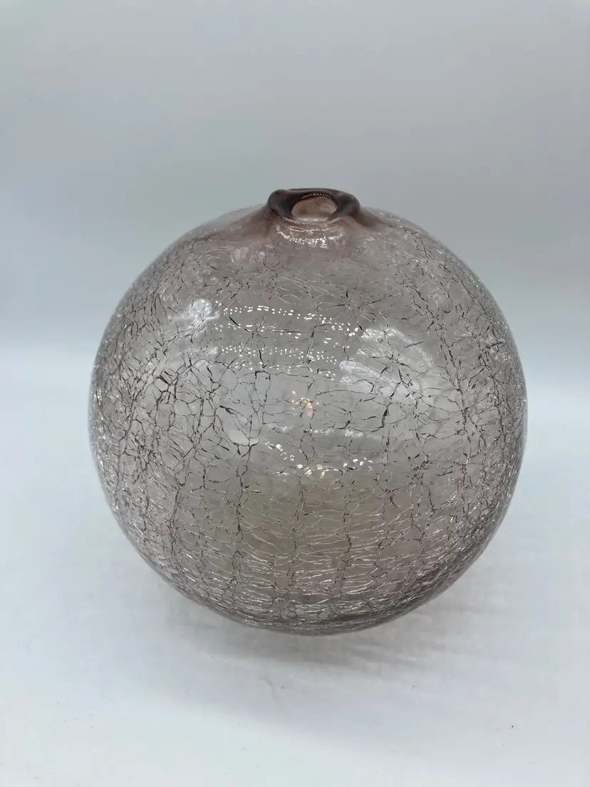 Light Purple Crackle Glass Sphere, Orb