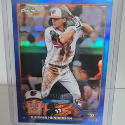 2023 Topps Chrome Blue Refractor Gunnar Henderson RC #'d 54/150