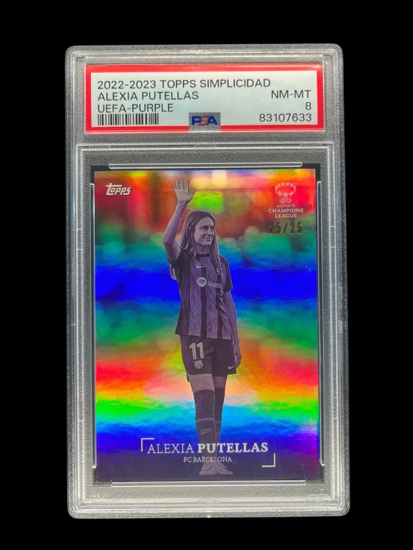 Alexia Putellas 2022/23 Topps Simplicidad Purple /25 PSA 8 Barcelona Soccer Card
