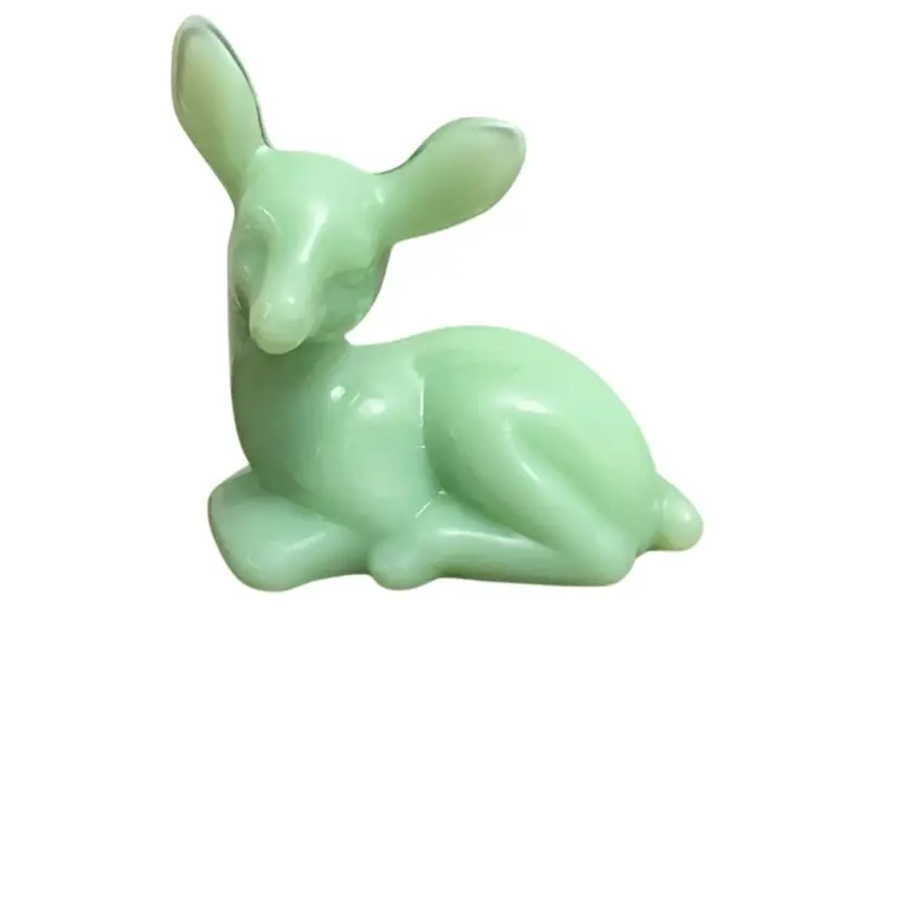 Mosser Jadeite Fawn  Figurine 4”x4”
