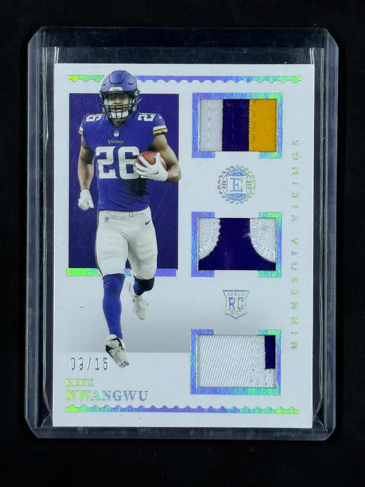 2021 Encased #RTM-KN Pearl #/15 Rookie Triple Memorabilia Kene Nwangwu Vikings