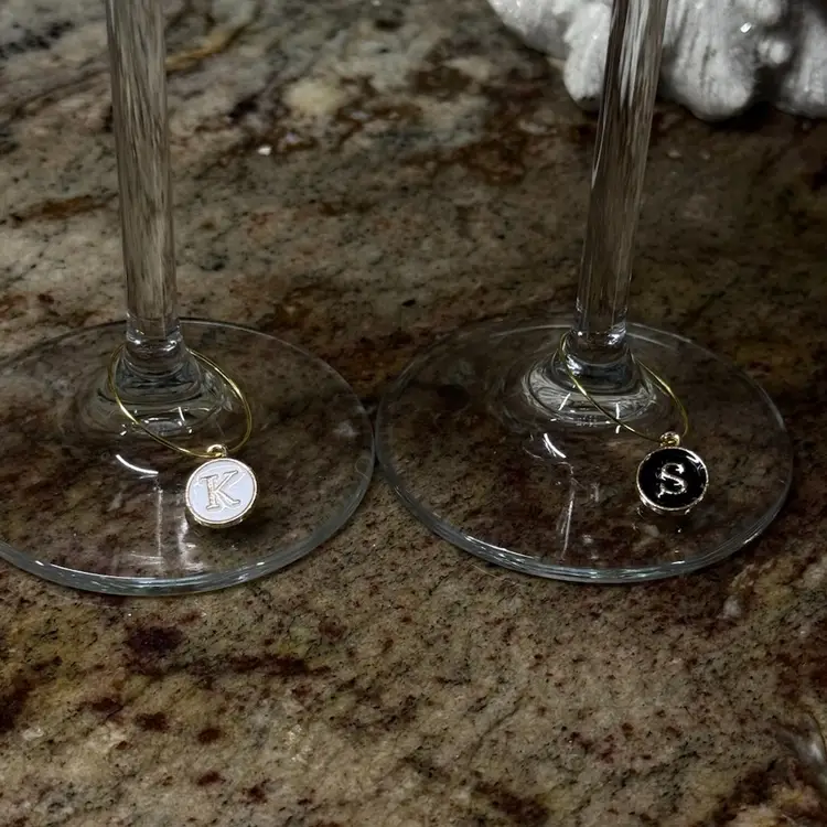 4 Wine Charms With Initials