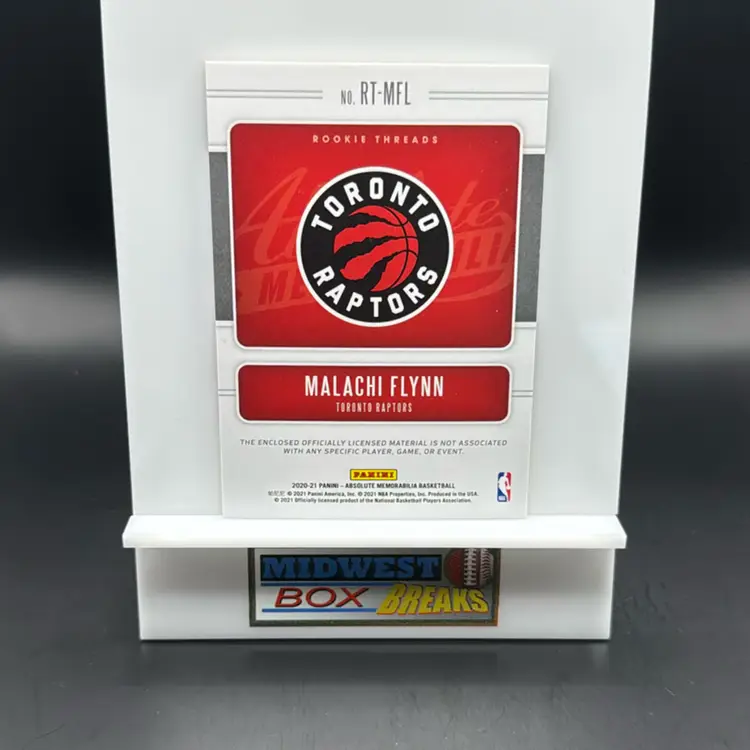 Malachi Flynn Rc Threads Patch Relic Level 1 2020-21 Absolute Toronto Raptors MBBCRD