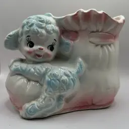 *Vintage Relpo Lamb Bootie Planter Pastel