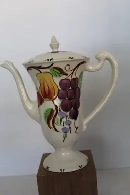 Vintage Blue Ridge (Southern Potteries) Chocolate (coffee/Tea) Pot Fruit Pattern