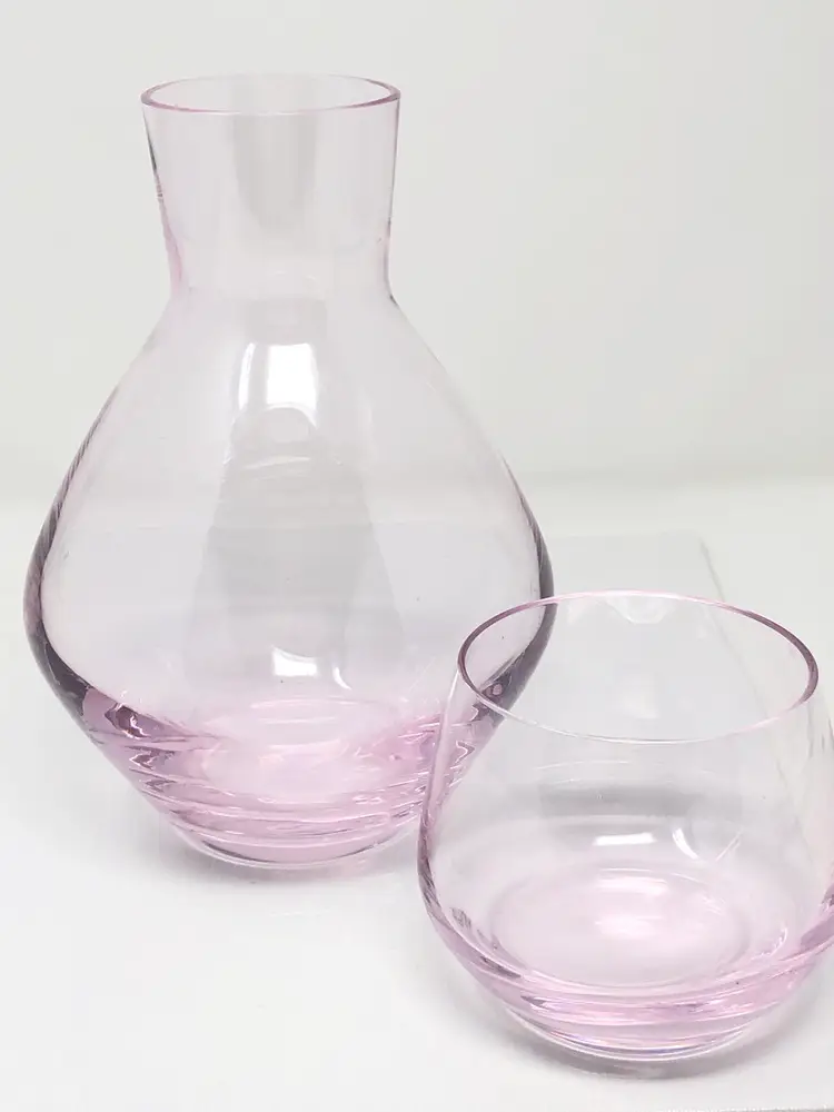Barely Pink Bedside Carafe Tumble Up Set