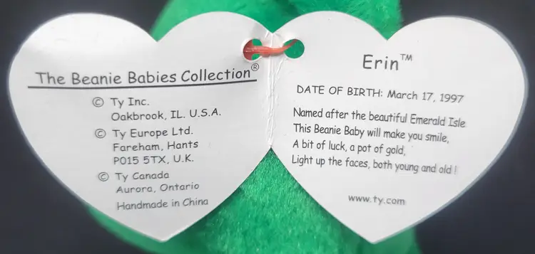 TY Beanie Baby - Erin - 1997