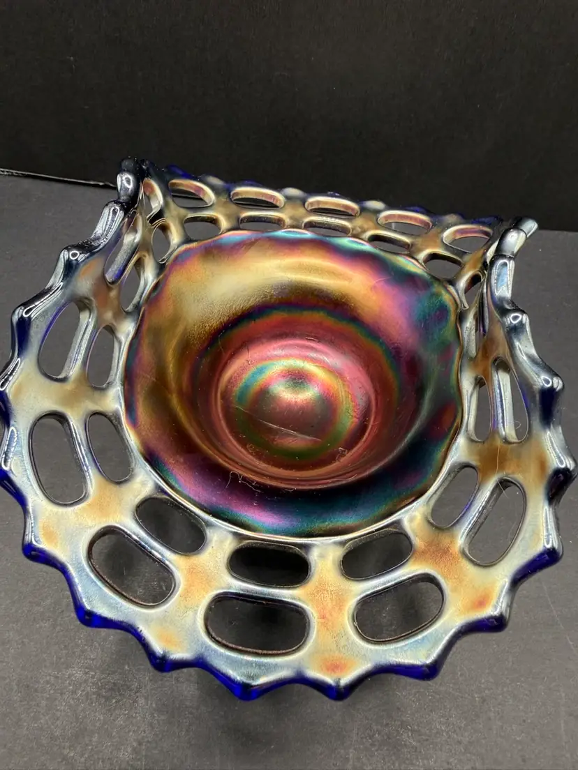 Fenton Carnival Open Weave Basket Weave 5.5”x3.5”