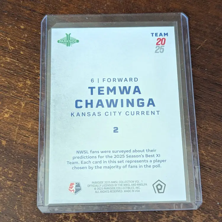2025 Parkside NWSL Vol 1 Team 2025 #2 Temwa Chawinga KC Current