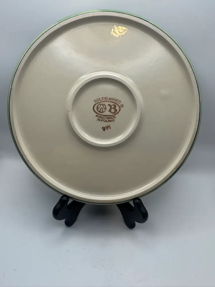 Polish Pottery ‘Lemon Swirl’ Round Platter w/1/2" rim; 7.5” D