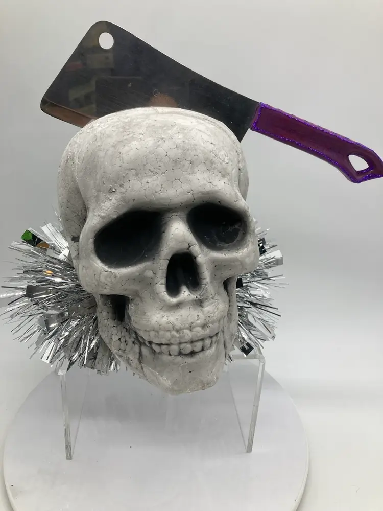 Handmade By Me - “Halloween Headache” Skull Assemblage