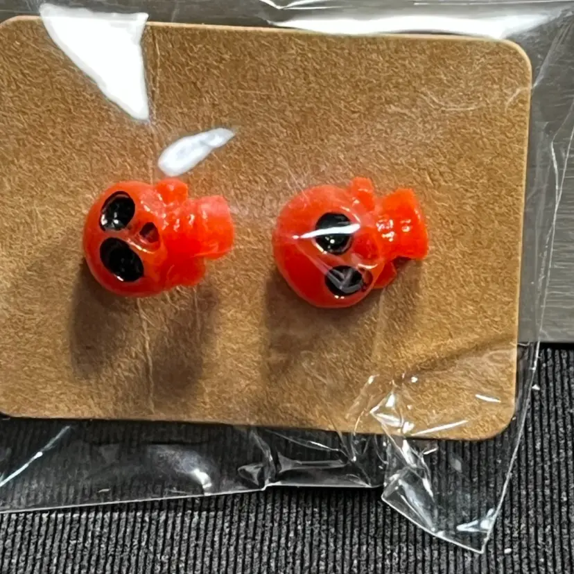 Red Skull Stud Earrings Made By Me