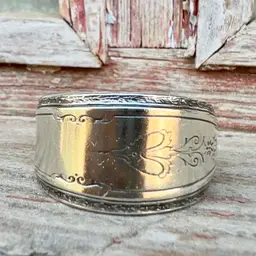 Spoon Ring Silver Plate Size 8 Not Adjustable