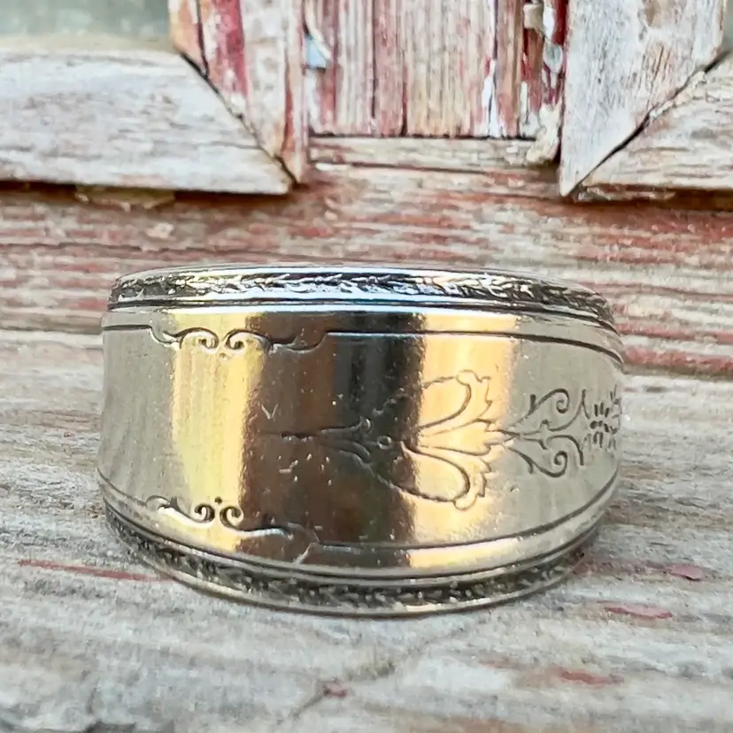 Spoon Ring Silver Plate Size 8 Not Adjustable