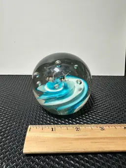 Vintage Art Glass Whales/ Fish Paperweight 2.5"