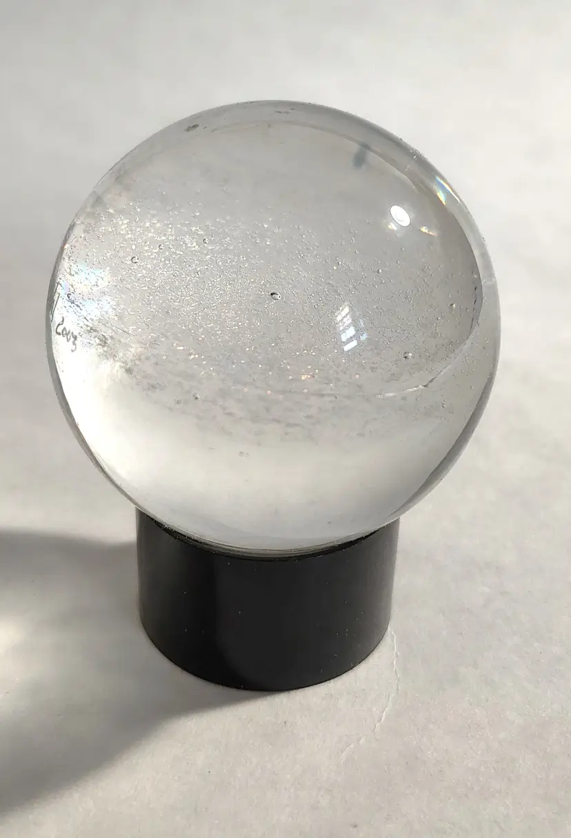 'Galaxy Vision' Orb / Large Marble, w/Stand By Filip Vogelpohl, Signed, Rare