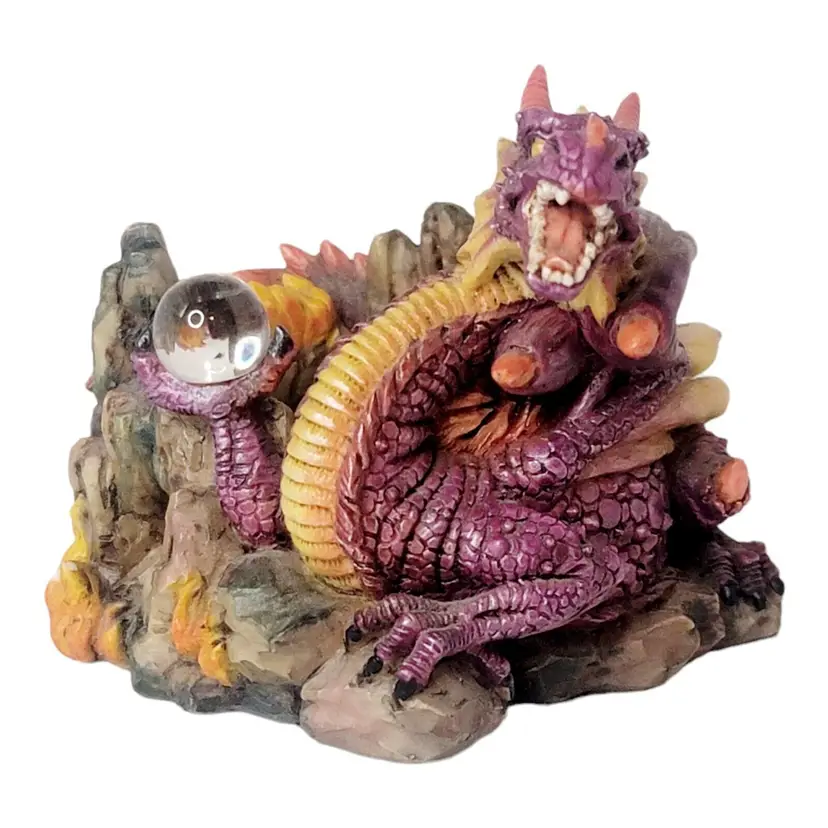 Vtg Purple Dragon Gothic Mythical Resin Candle Holder by Adams Apple Halloween