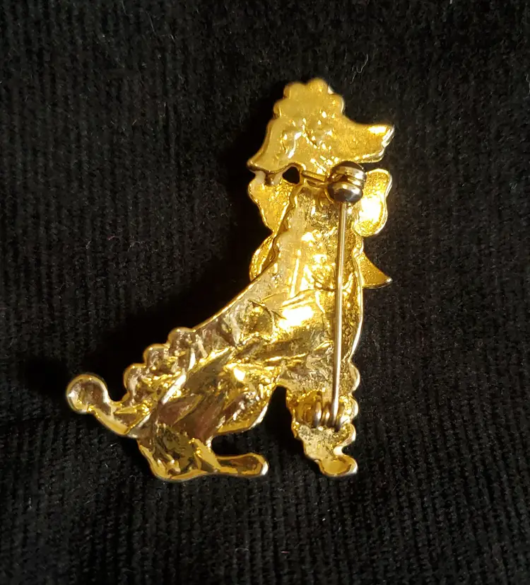 Vintage Poodle Brooch with Pearl Accent