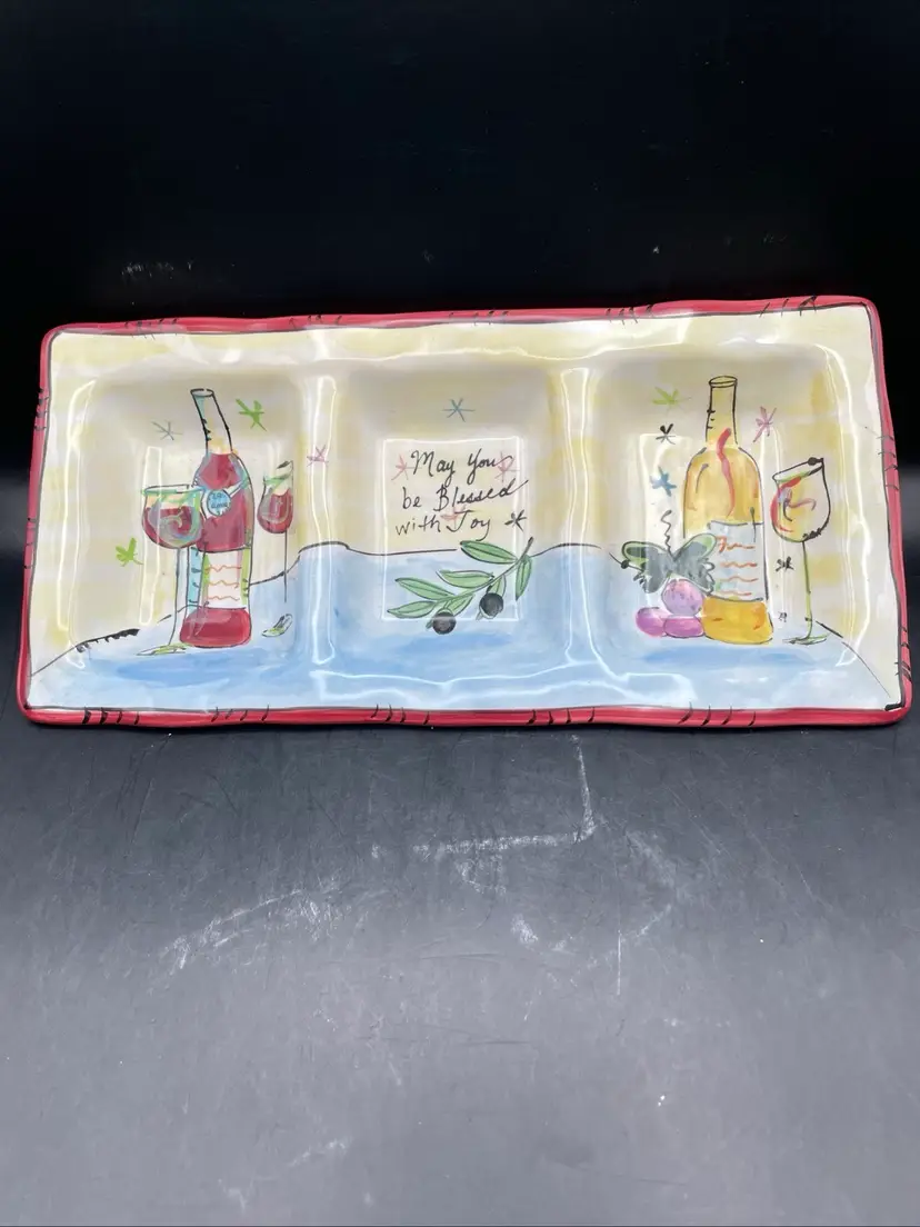 Certified International Julia Junkin Condiment Dish 3 Sections