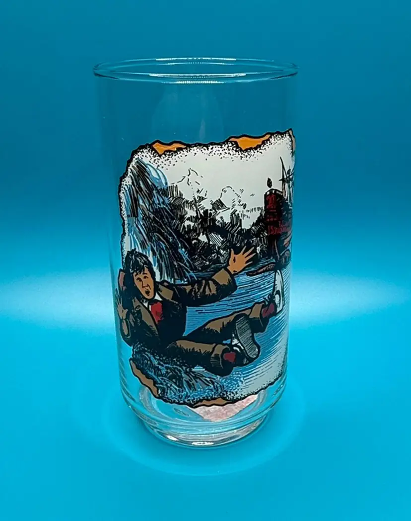 VTG 1985 The Goonies Data On The Water Slide Collectors Glass W/Original sticker