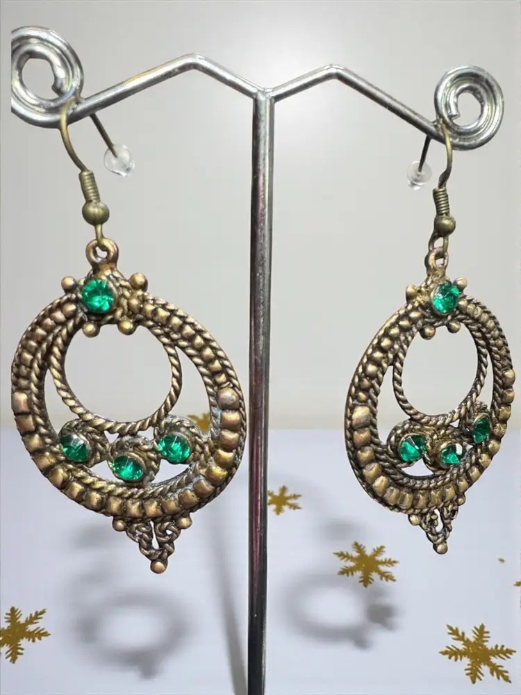 Christmas Boho Ornament Pierced Dangle Earrings - 2.5” x 1.5” With Wire