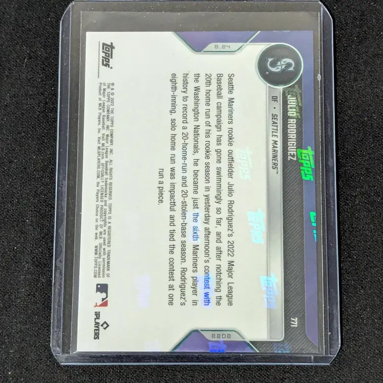 2022 Topps Now #771 Julio Rodriguez Baseball Card - Seattle Mariners