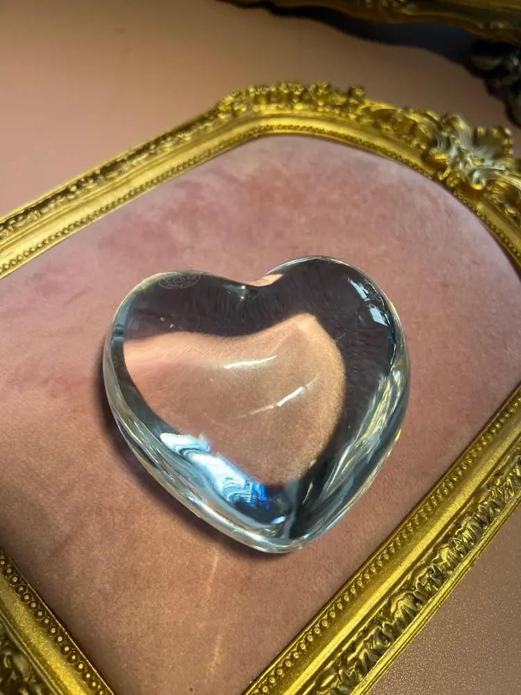 #01 - Baccarat Clear Puffy Heart ❤️ !   The Ultimate Gift of Love Signed!    Paperweight Valentines Day