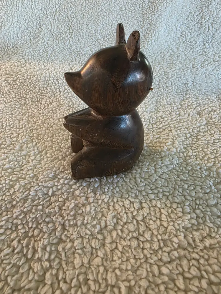 Handcrafted MCM Wooden Bear Figurine Sculpture