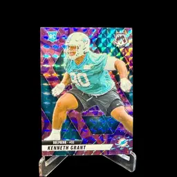 Kenneth Grant 2025 Panini Mosaic #351 Reactive Purple RC Rookie Miami Dolphins