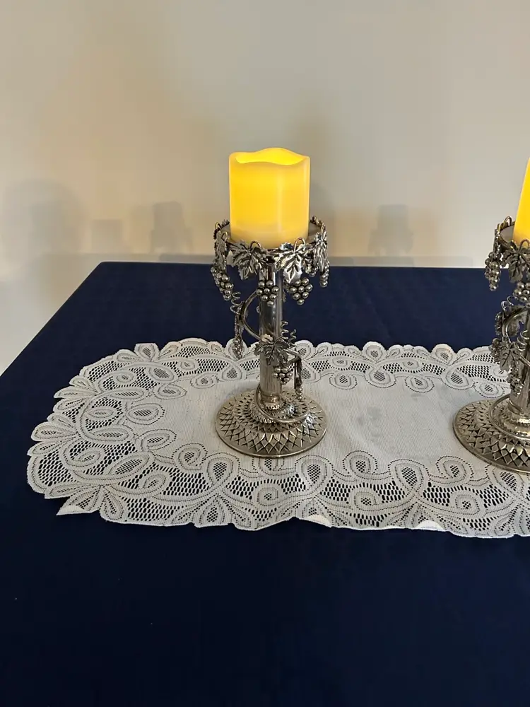 Vintage Studio Silversmith Grapevine Candleholders. H 9 In Top Dia 4 In