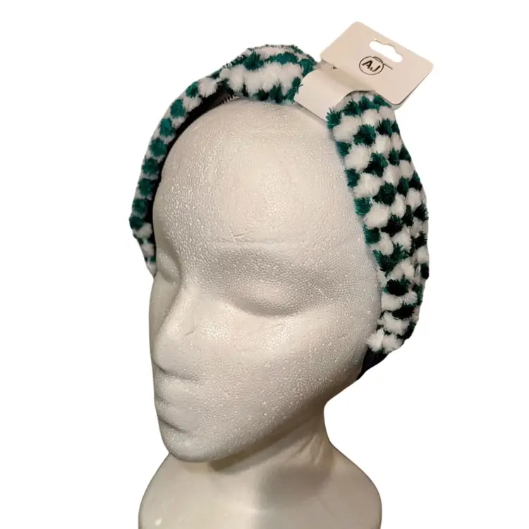 Green Fuzzy Headband New