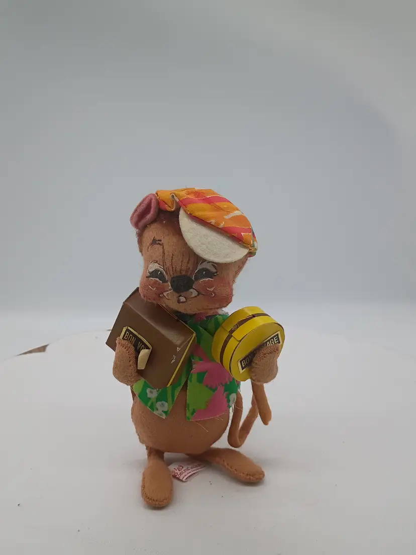 Vintage Annalee 1989 7" Bonvoyage Traveler Boy Mouse #200389