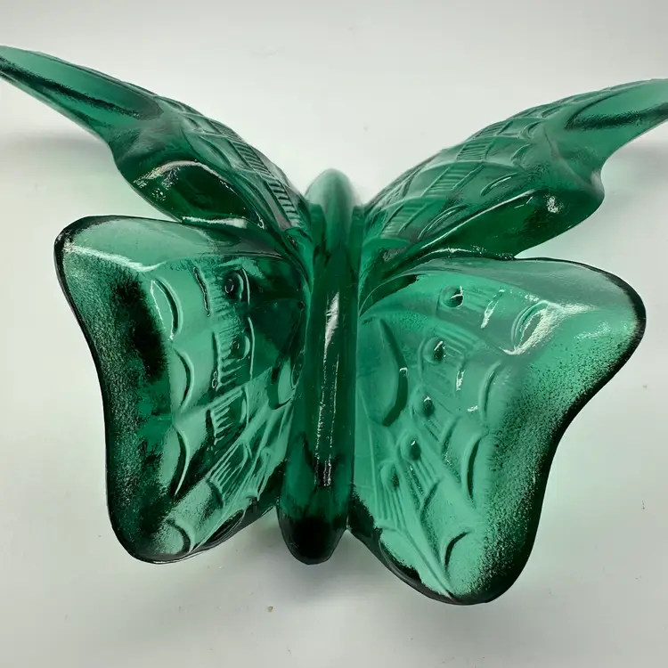 Fenton Butterfly Green Glass Figurine Paperweight